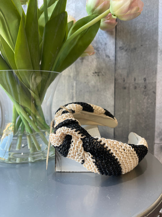 Black & Ivory Woven Natural headband