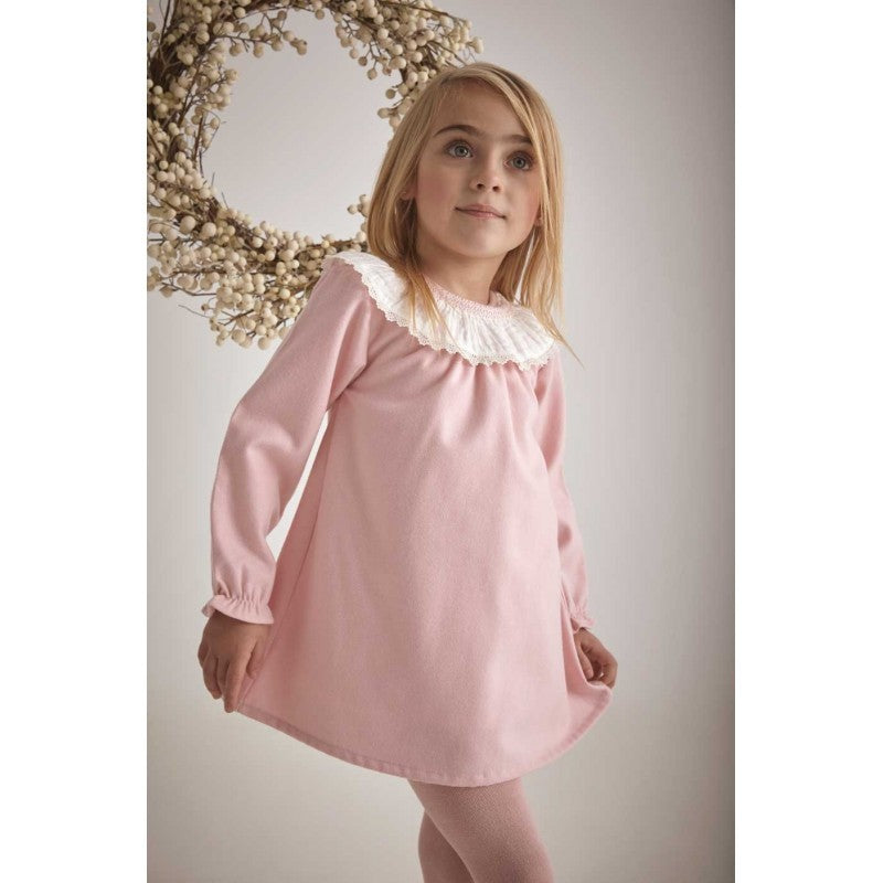 Babidu Girls Pink 2T Dress Ruffle Collar