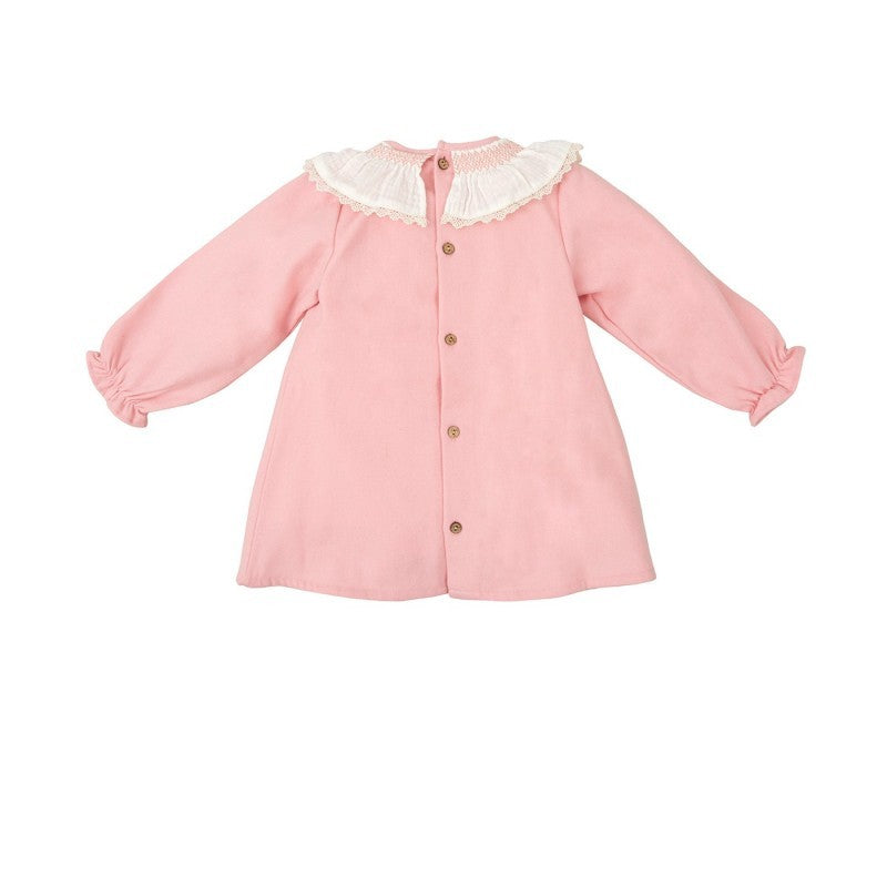 Babidu Girls Pink 2T Dress Ruffle Collar