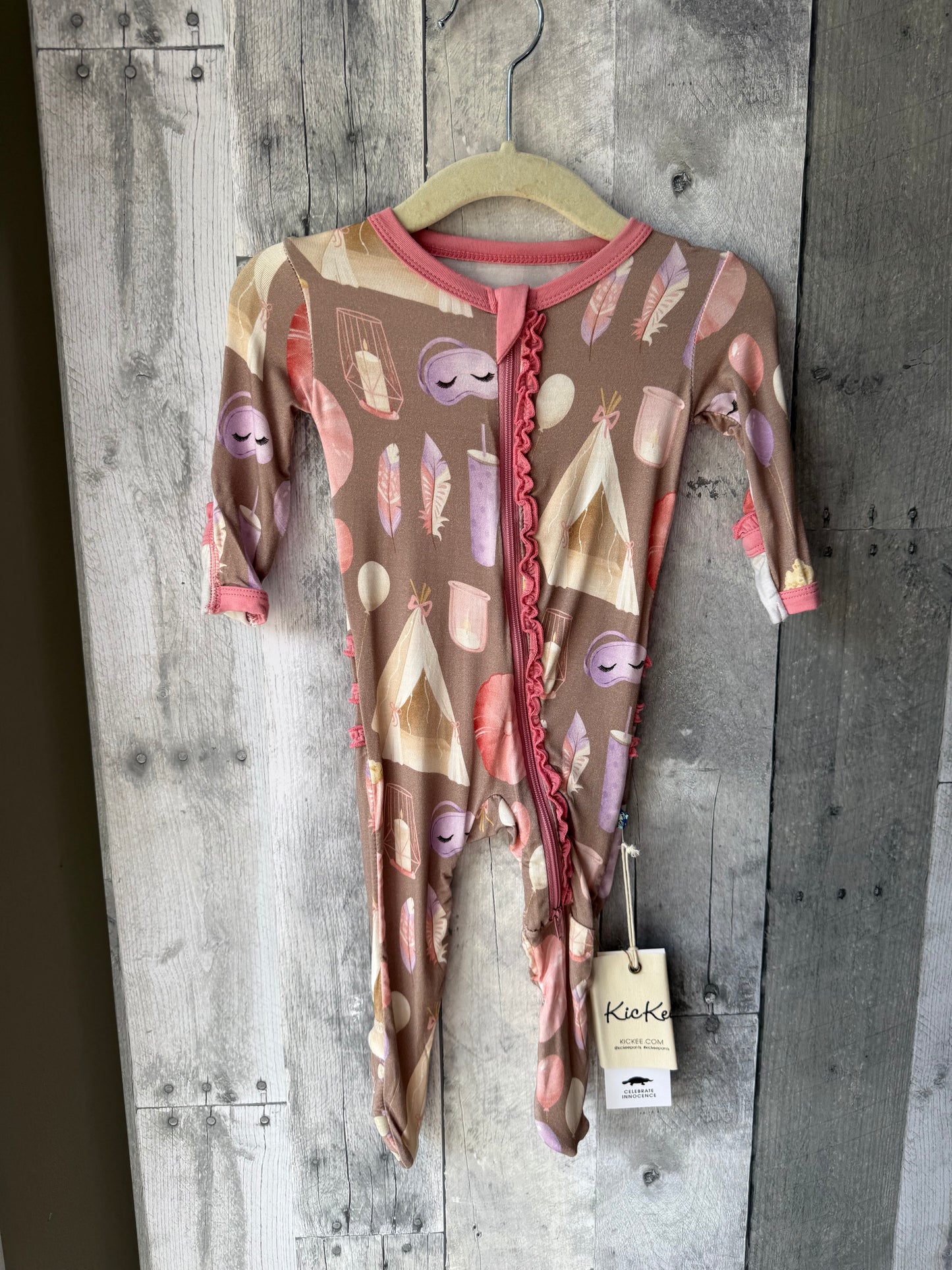 KicKee Pants Footie Pajamas with 2-Way Zip // Glamping Girl