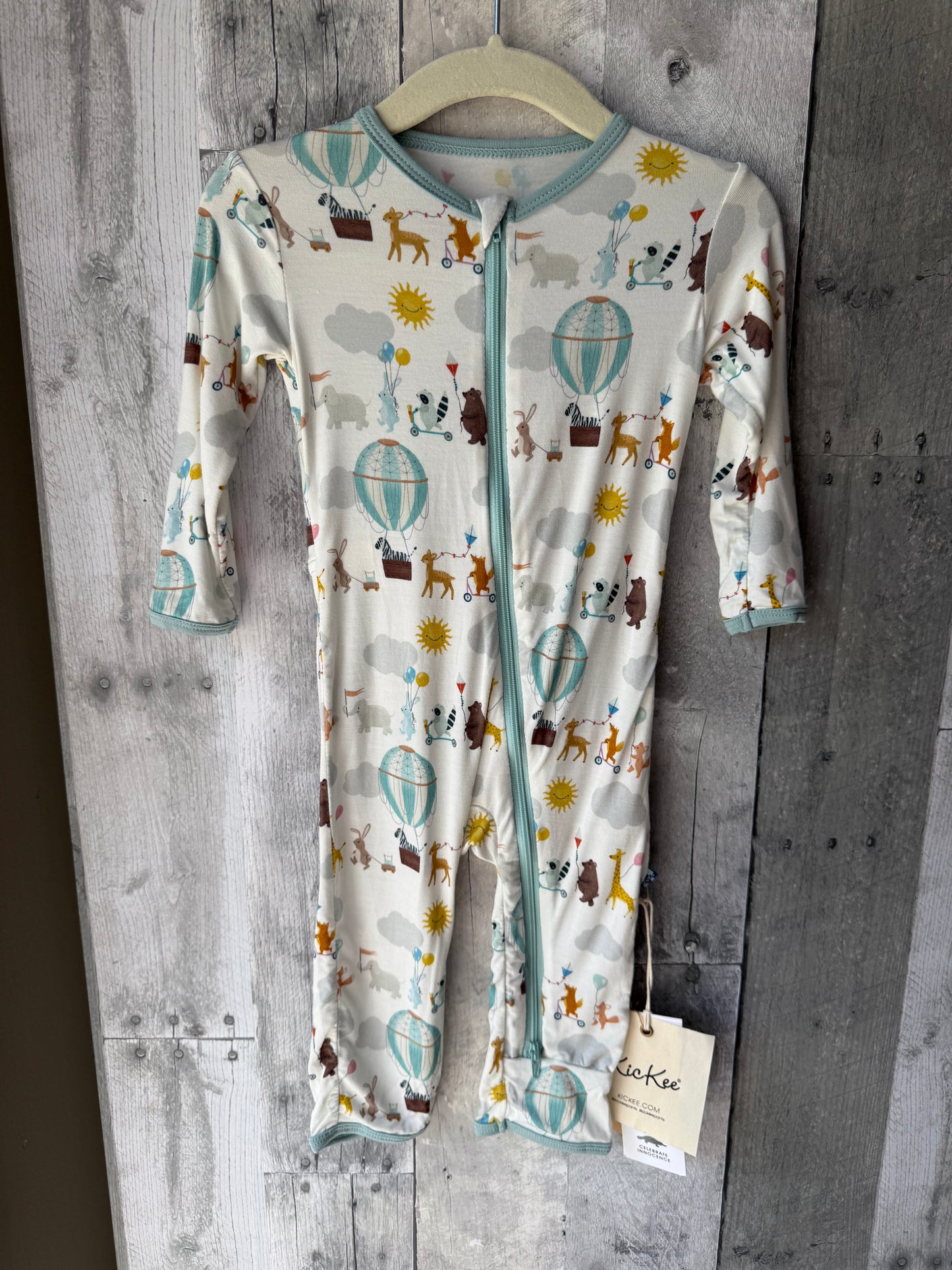 KicKee Pants Footie Pajamas with 2-Way Zip // Hot Air Balloon Parade
