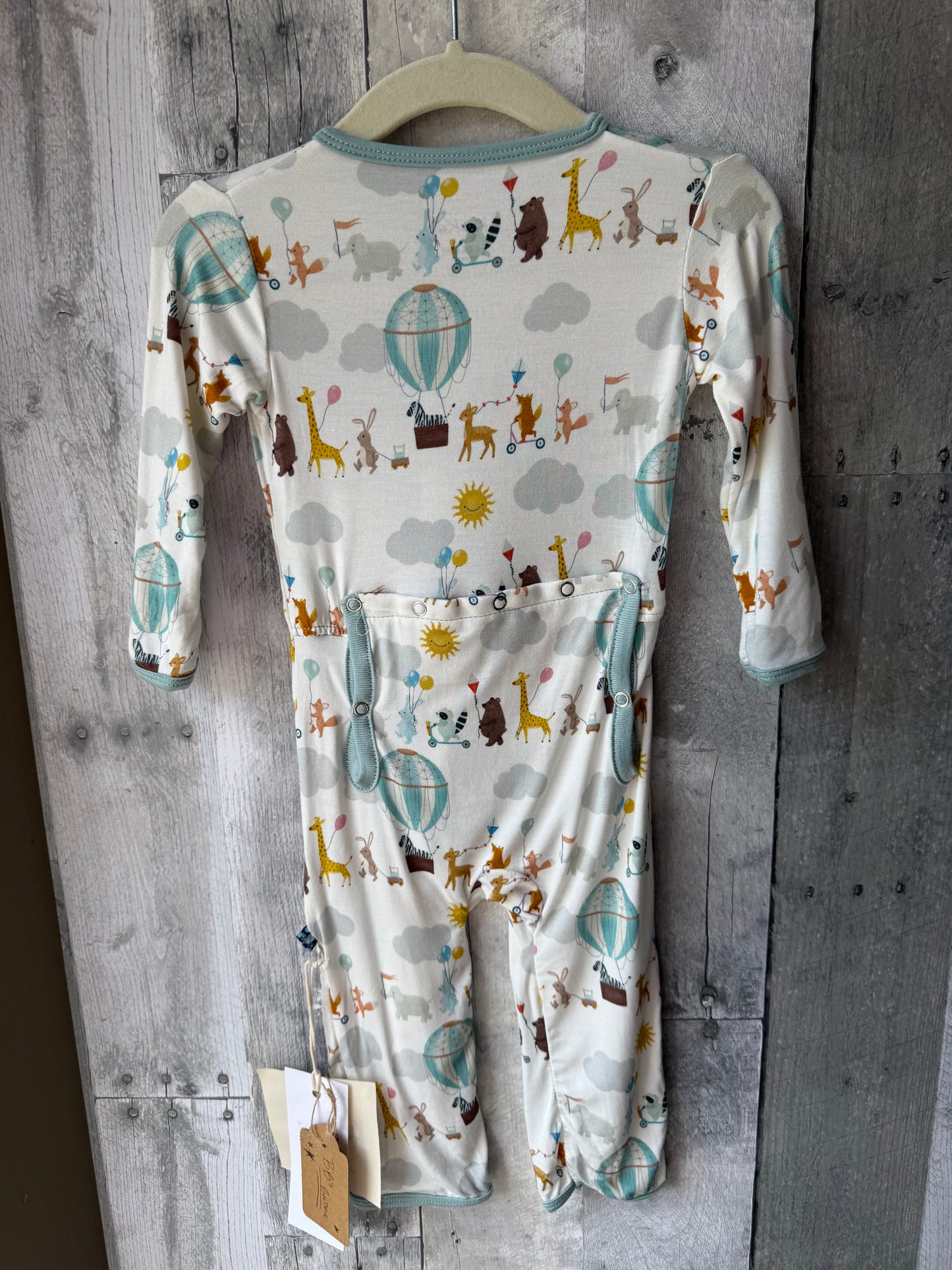 KicKee Pants Footie Pajamas with 2-Way Zip // Hot Air Balloon Parade