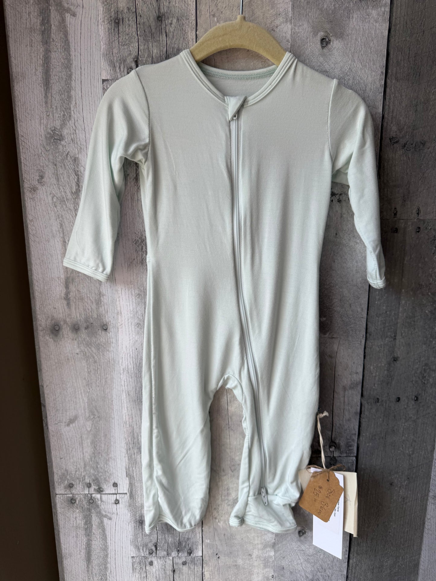 KicKee Pants Footie Pajamas with 2-Way Zip // Pale Blue