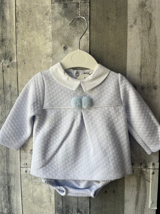 Baby Blue Pom & Collar set