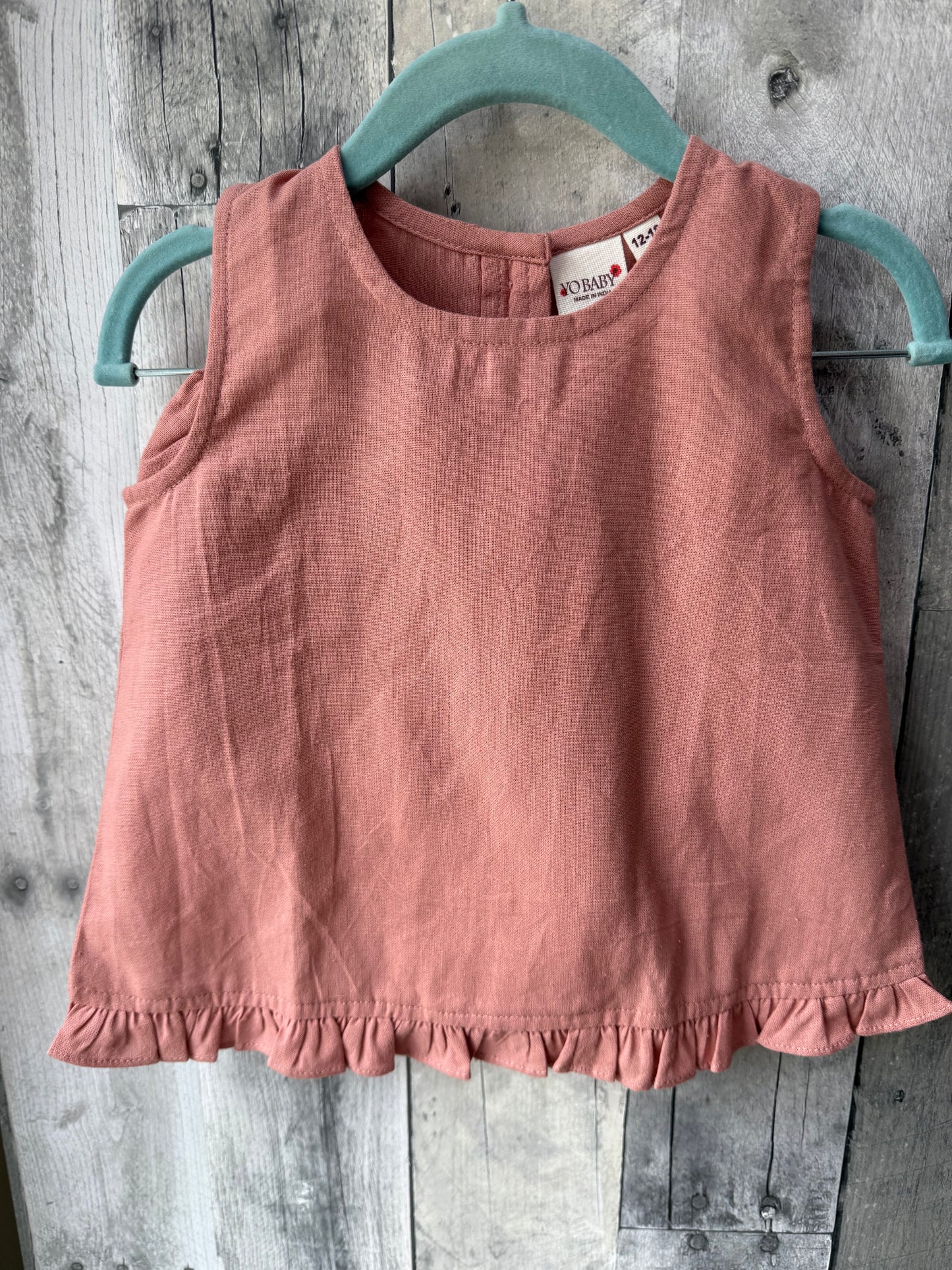 Yo Baby - Blush Top With Ruffle Detail & Diaper Cover Set : Infant : Baby: 12-18 month