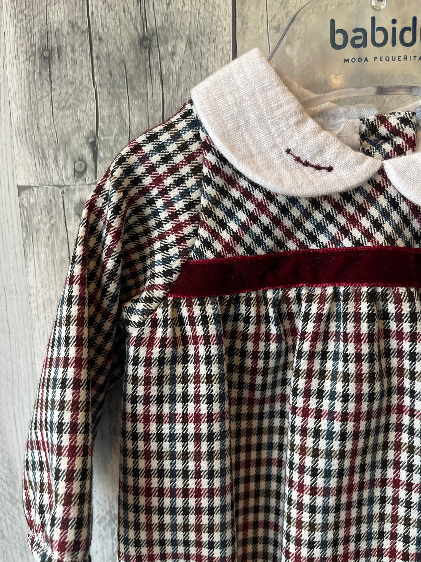 Babidu Baby Girls Winter Plaid Romper