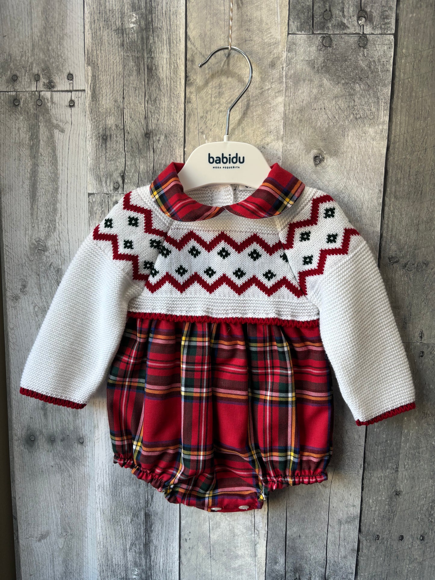 Babidu Christmas Plaid Bubble - 3 month
