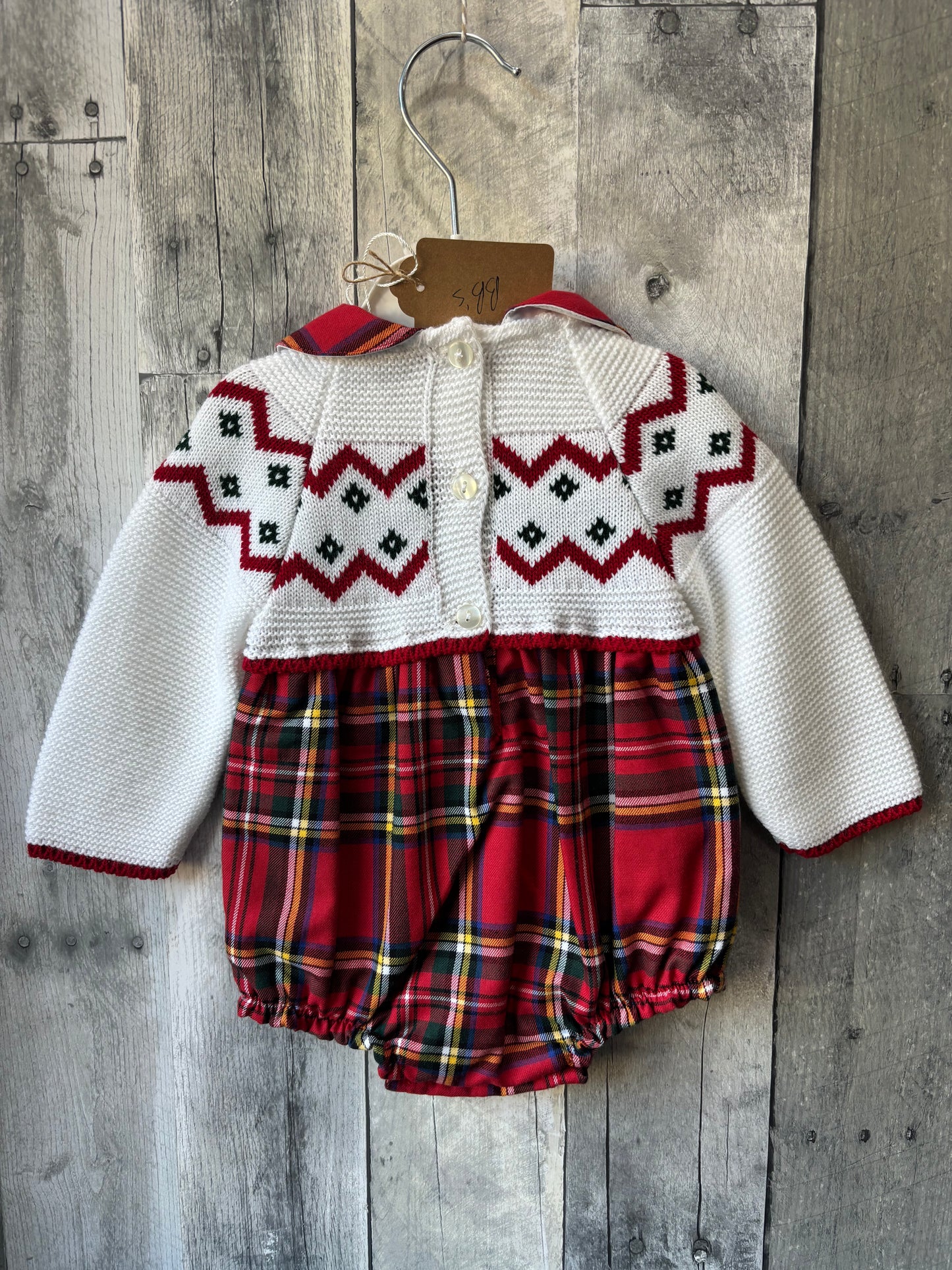 Babidu Christmas Plaid Bubble - 3 month