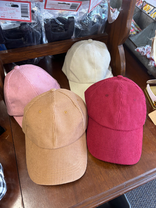 Corduroy Ball Cap with adjustable buckle