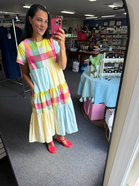 Multi-Color Patchwork Maxi Dress