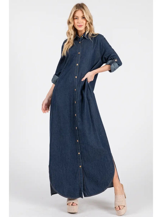 Dark Denim Maxi Dress