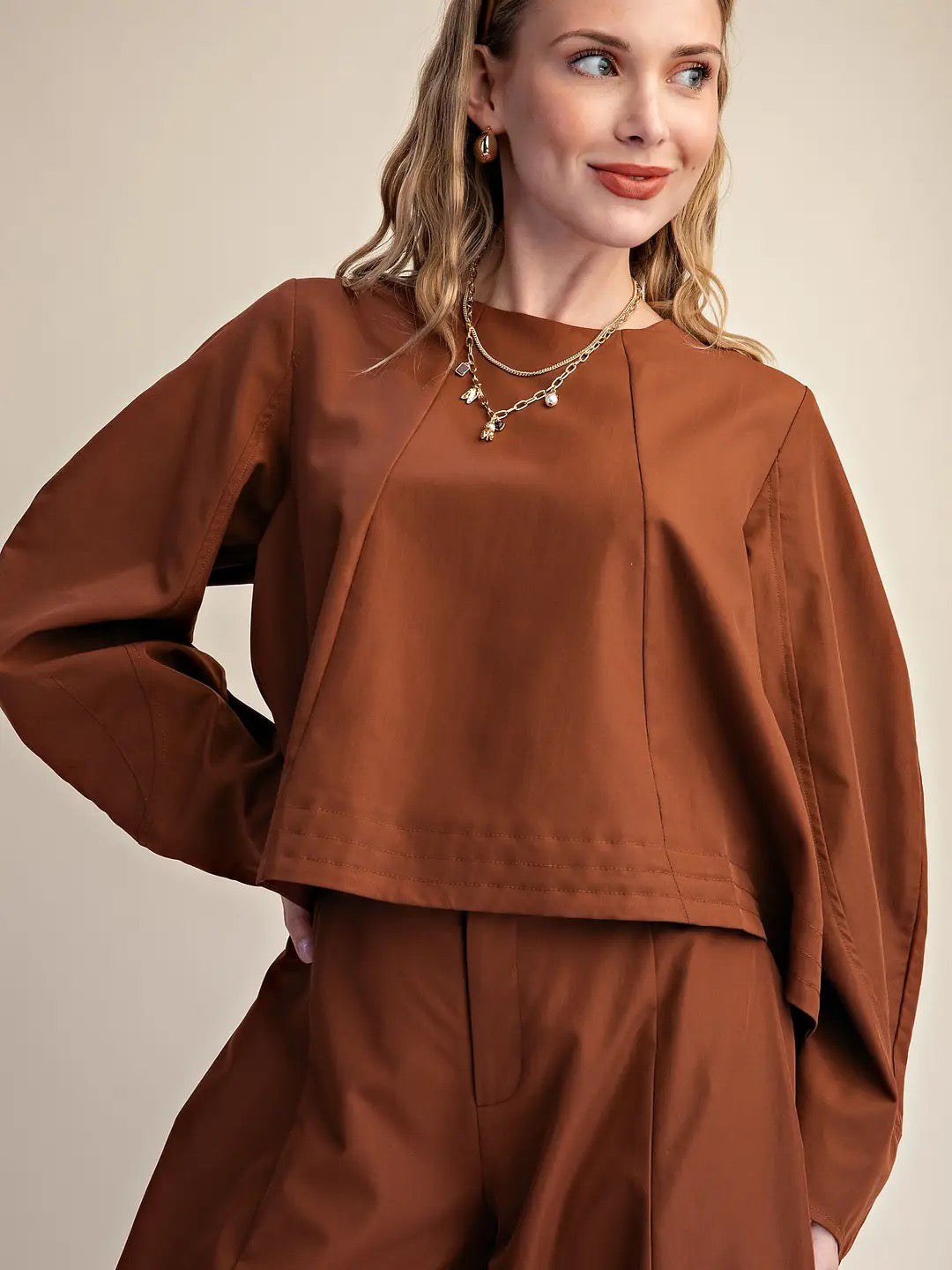 Chestnut Brown Swing Top