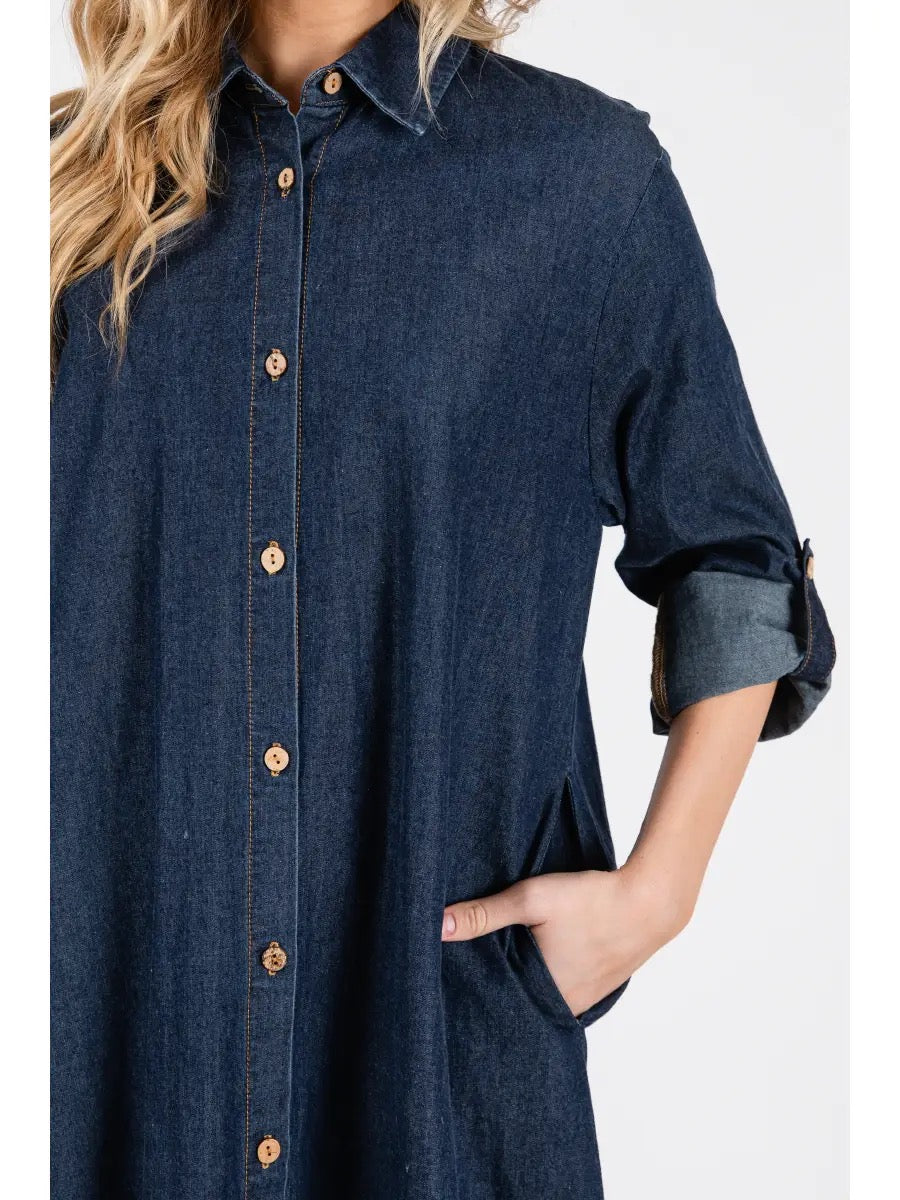 Dark Denim Maxi Dress