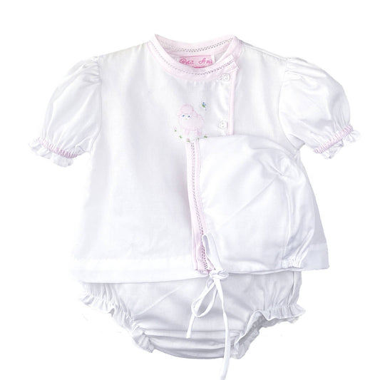 Shadow Stitch Lamb Diaper Set: 6 Month