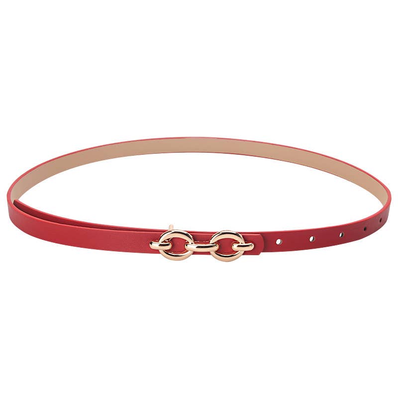 Lily Clothing - Alloy buckle versatile dress west decorative belt: RED / (OS) 1