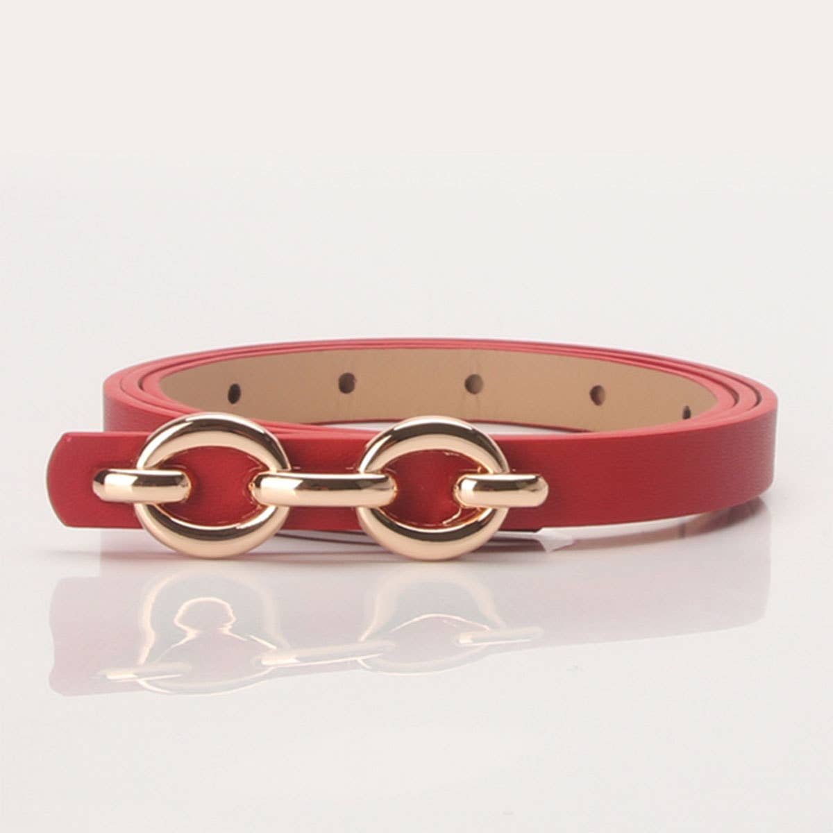 Lily Clothing - Alloy buckle versatile dress west decorative belt: RED / (OS) 1