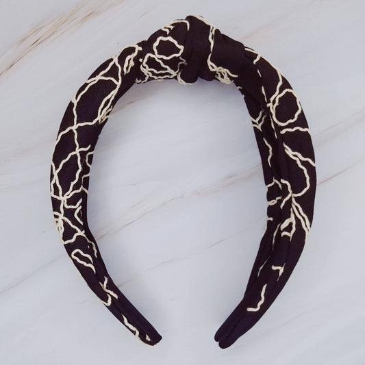 Artful Stitch Knotted Headband: Black