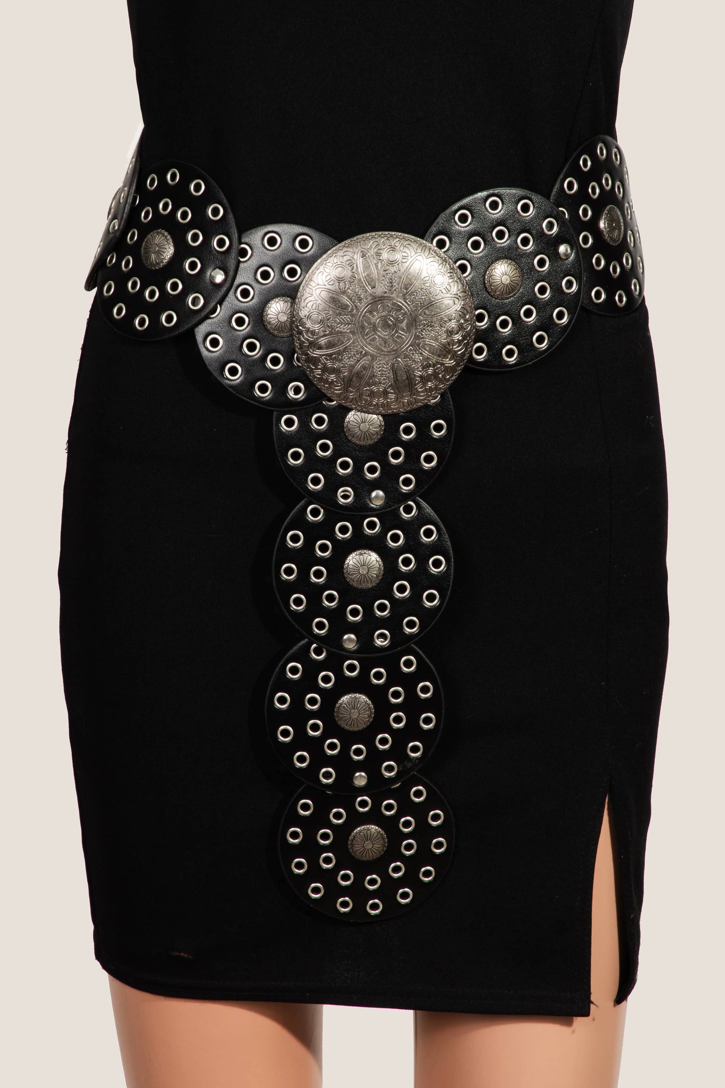 Faux Leather Western Bohemian Disc Belt