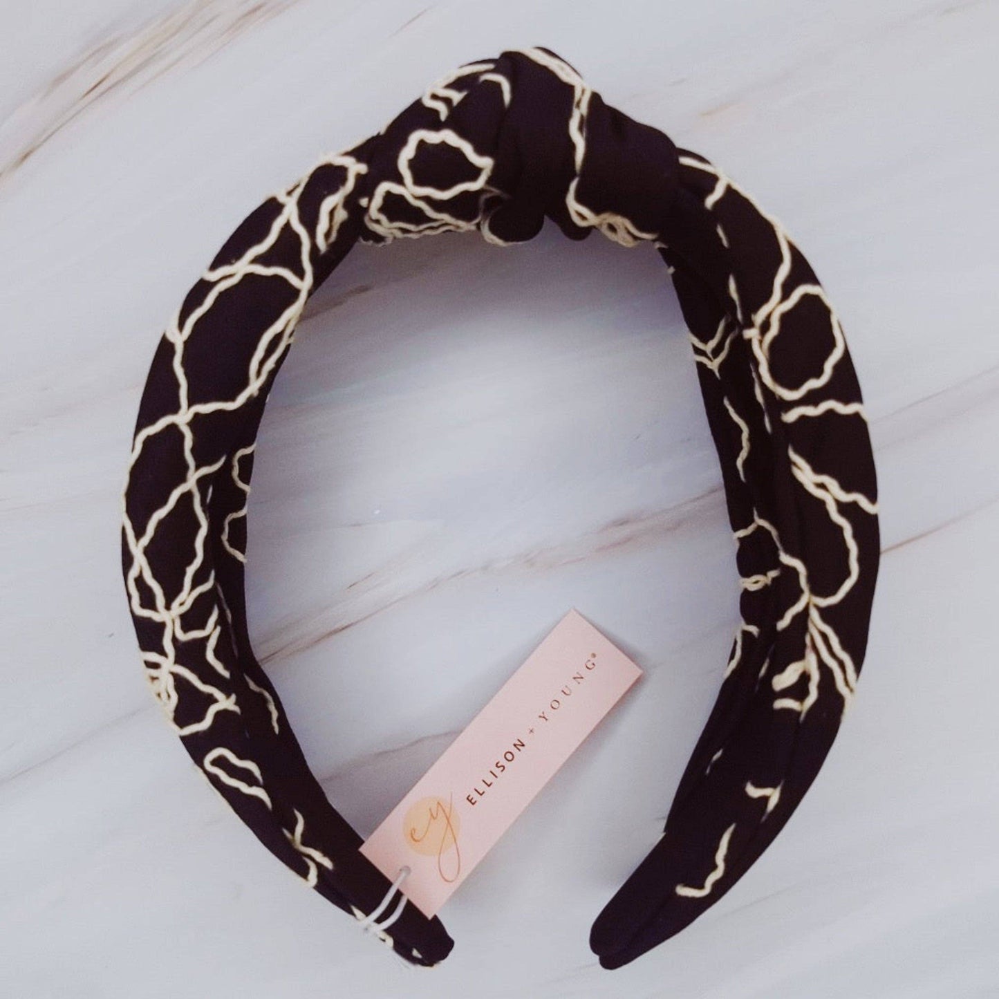 Artful Stitch Knotted Headband: Black