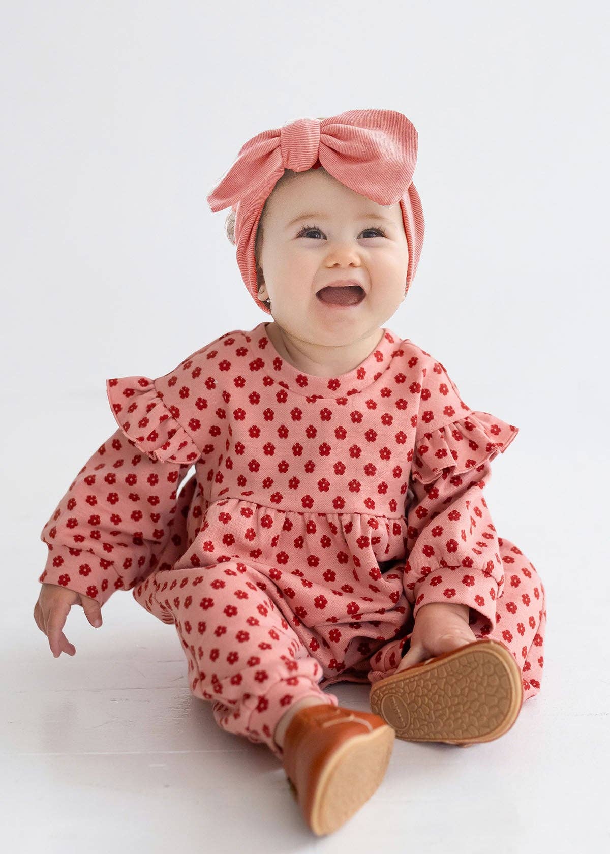 Pink and Red Knit Romper