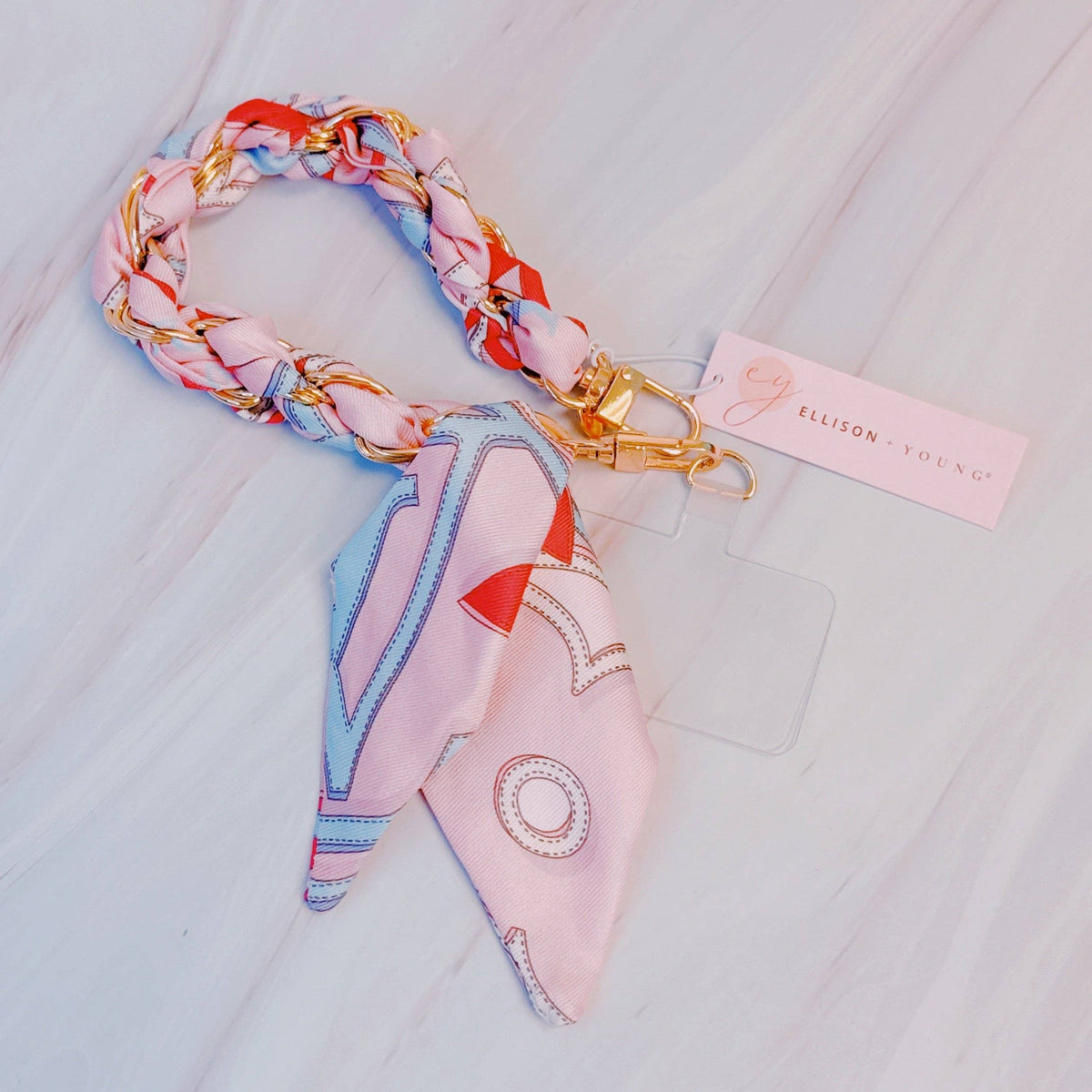 Ellison+Young - Braided Scarf Chain Phone Lanyard: Gold Links