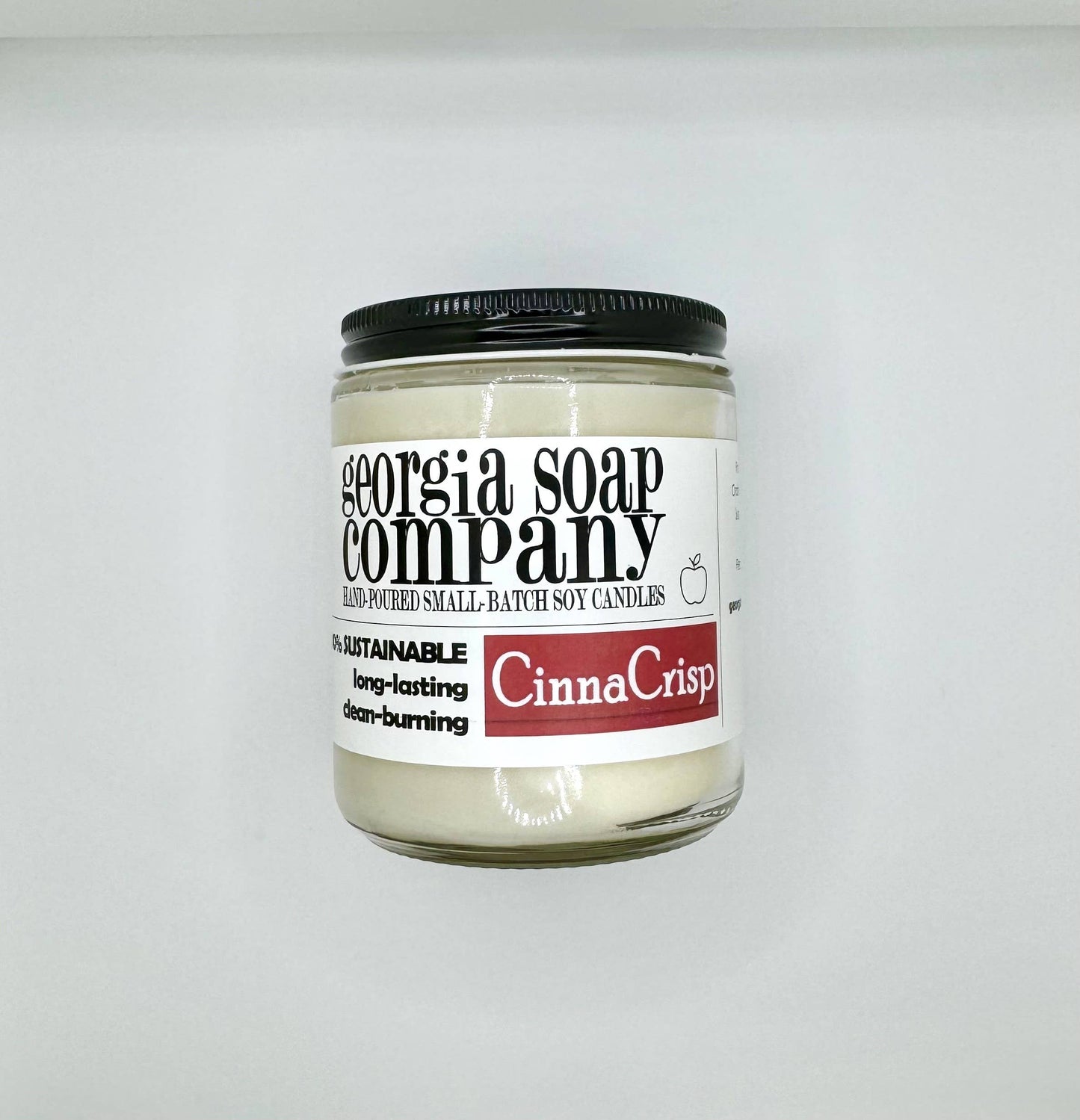 Georgia Soap Company - CinnaCrisp Soy Wax Candle: 8 oz