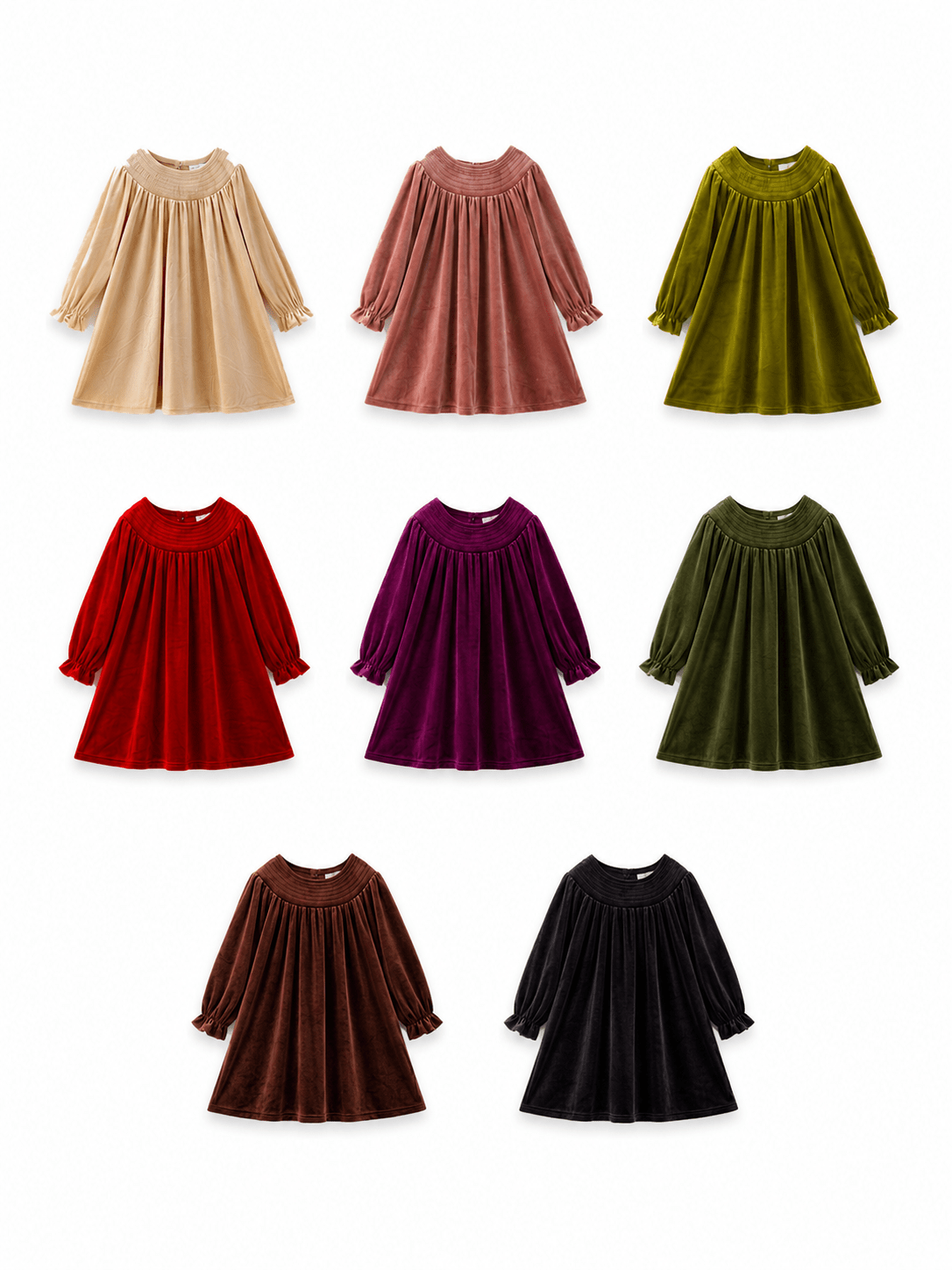 The Hair Bow Company - Classic Smocked Holiday Girls Velvet Dresses: Green / 7Y
