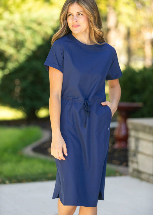Rory Blue Indigo Short Sleeve Athletic Dress