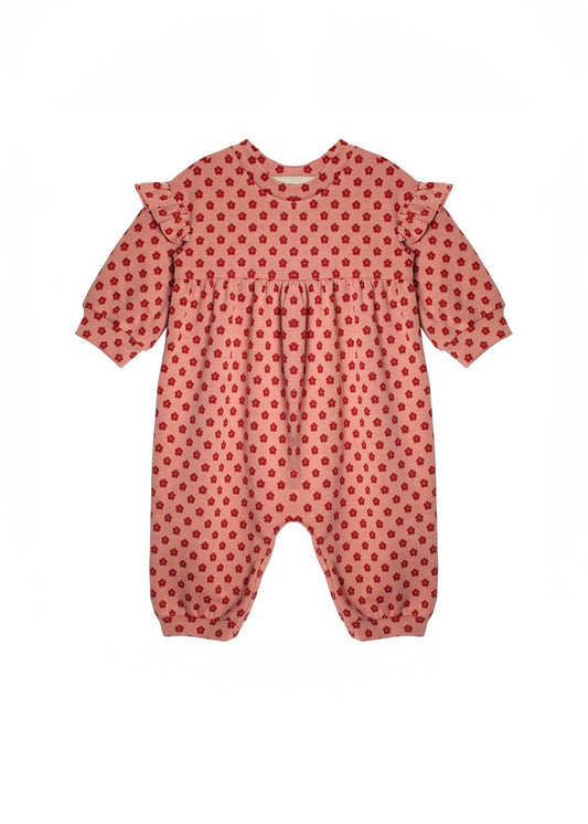 Pink and Red Knit Romper
